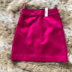 Pink A-Line Wool Skirt